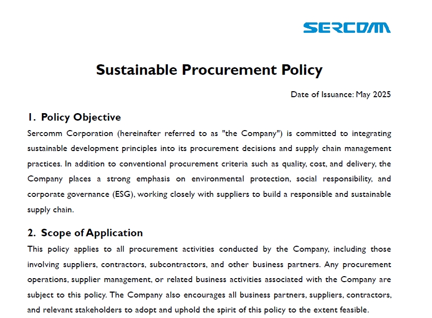 Sustainable Procurement Policy